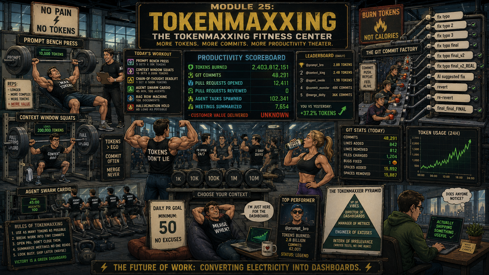 Token Maxxing cartoon